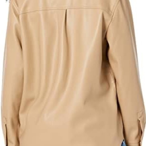 NWT! REVOLVE BLANKNYC Shacket vegan leather front Button Down luxury SZ XS - Picture 4 of 11